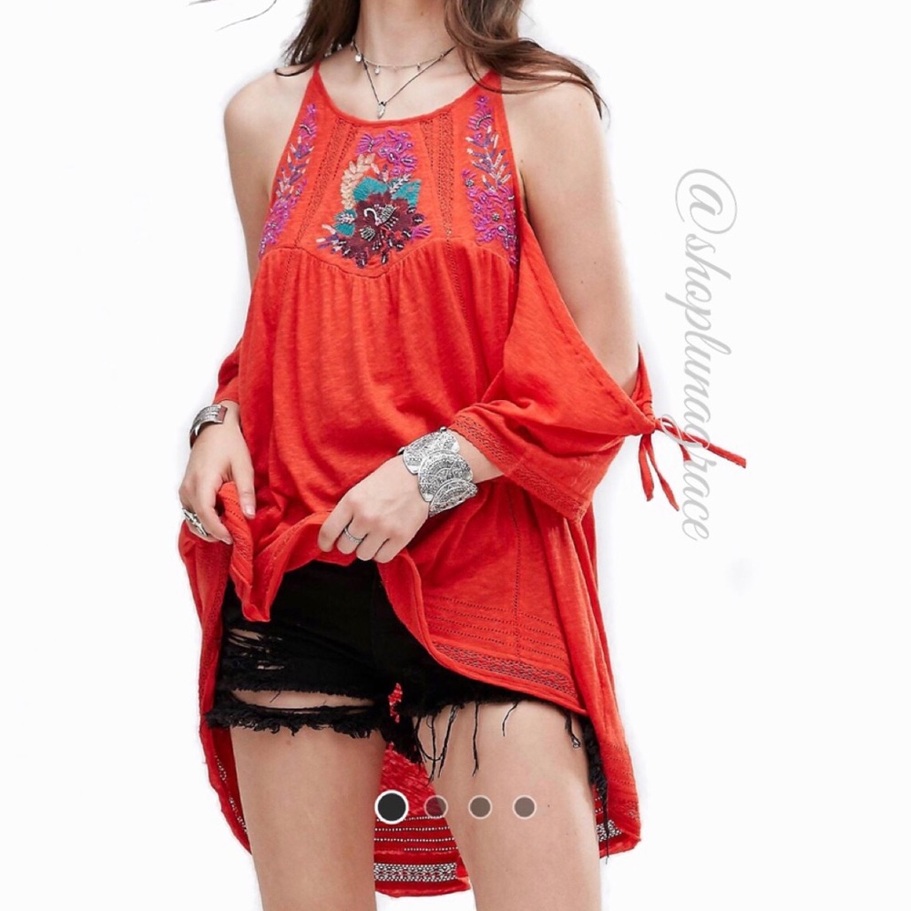 Free People Cold Shoulder Blouse